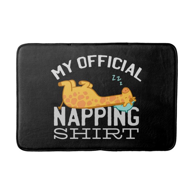 My official napping shirt - Lazy sleeping Giraffe Bath Mat (Front)