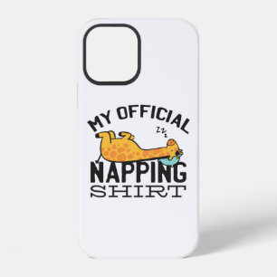 My official napping shirt - Lazy sleeping Giraffe iPhone 12 Case