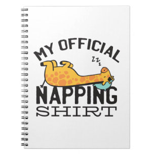 My official napping shirt - Lazy sleeping Giraffe Notebook