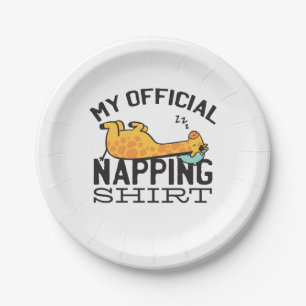 My official napping shirt - Lazy sleeping Giraffe Paper Plate