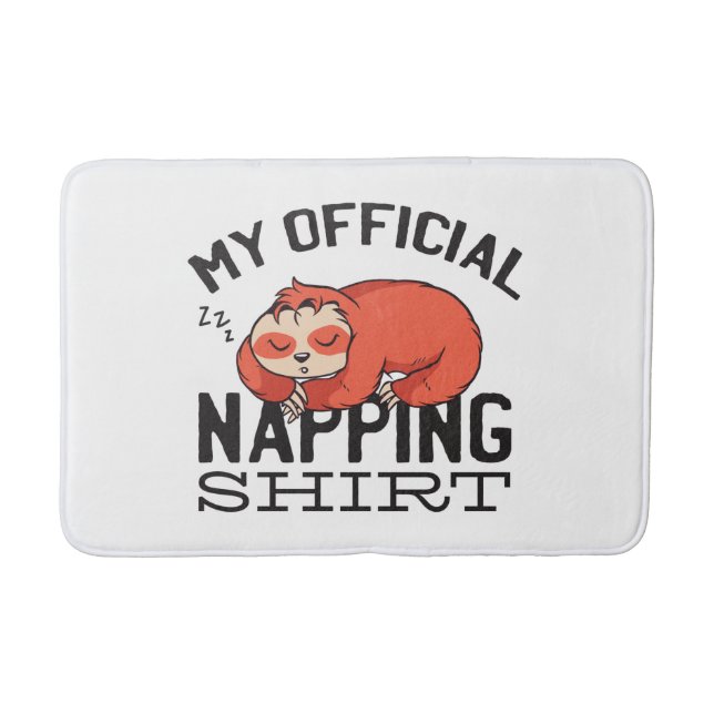 My official napping shirt - Lazy sleeping Sloth Bath Mat (Front)