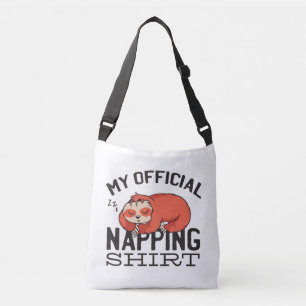 My official napping shirt - Lazy sleeping Sloth Crossbody Bag