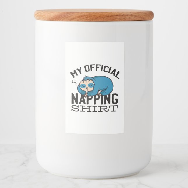 My official napping shirt - Lazy sleeping Sloth Food Label (Front)
