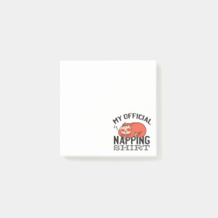 My official napping shirt - Lazy sleeping Sloth Post-it Notes