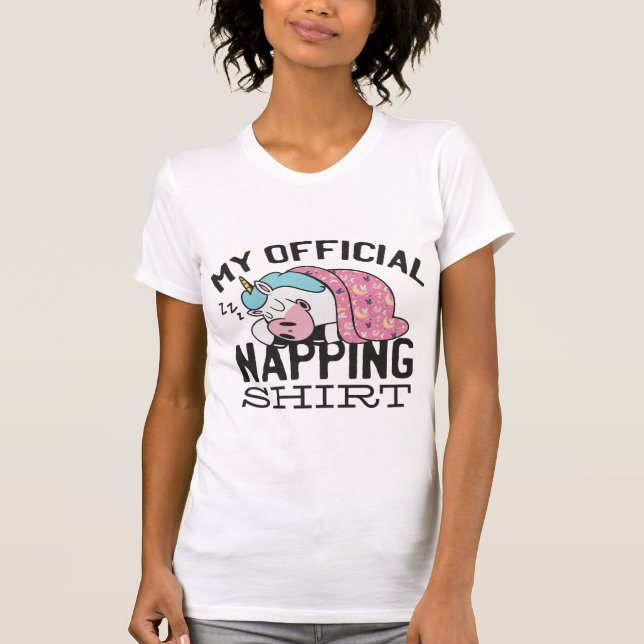 My official napping shirt - Lazy sleeping Unicorn (Front)