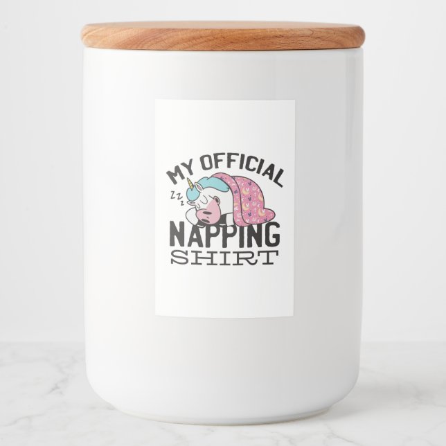 My official napping shirt - Lazy sleeping Unicorn Food Label (Front)