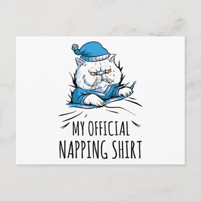 My official napping shirt with sleeping Dog Postcard (Front)