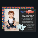 My Oh My | Aeroplane Photo Birthday Party Invite<br><div class="desc">Simply add your own photo and customise the text for a super cute aeroplane themed birthday party invitation!</div>