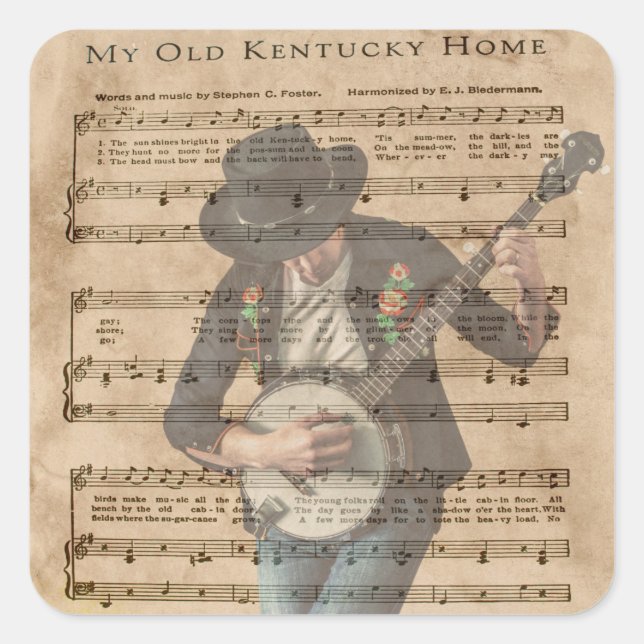MY OLD KENTUCKY HOME SQUARE STICKER (Front)