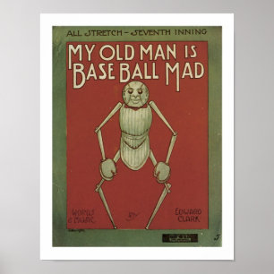 My old man Baseball mad Music Cover Art Poster