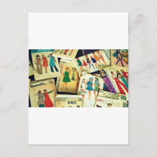my old sewing patterns postcard