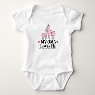 My Oma Loves Me Granddaughter Llama Baby Bodysuit
