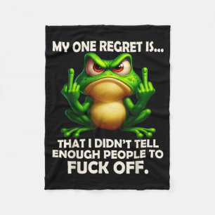 My One Regret Is Funny Frog Vintage Gift  Fleece Blanket