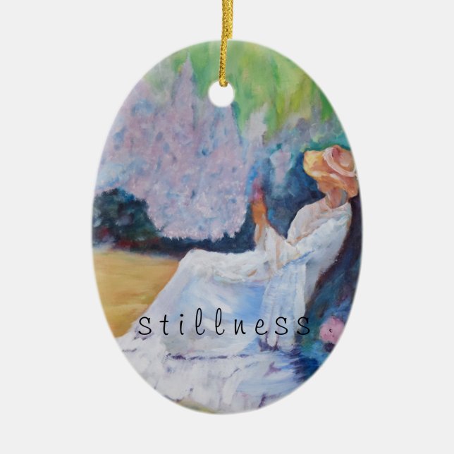 My one word : stillness : ceramic ornament (Front)