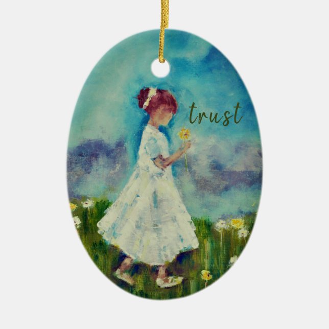 My One Word : Trust Ceramic Ornament (Front)