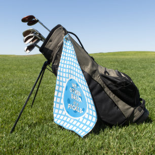 My Other Ball Is A Pickle Golfer Blue Pickleball Golf Towel