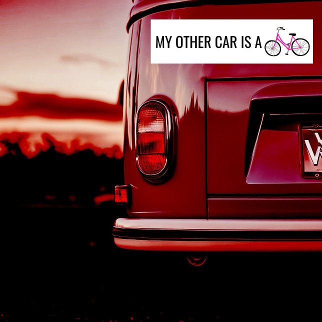 MY OTHER CAR IS A BIKE Cute Pink Bicycle Cyclist Bumper Sticker (MY OTHER CAR IS A BIKE Cute Pink Bicycle Cyclist Bumper Sticker
)