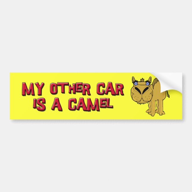 My Other Car is a Camel Schnozzle Cartoon Bumper Sticker (Front)