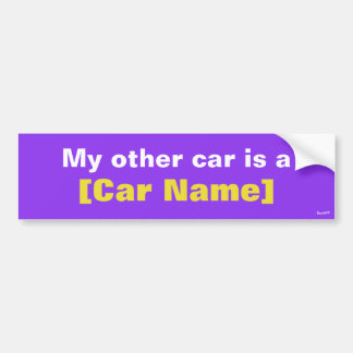 My other car is a... (Purple) Bumper Sticker