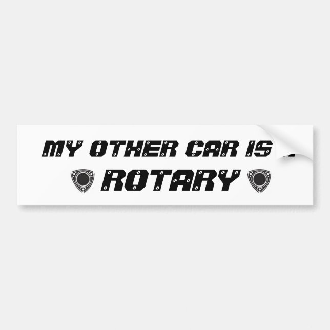 My other car is a Rotary Bumper Sticker (Front)
