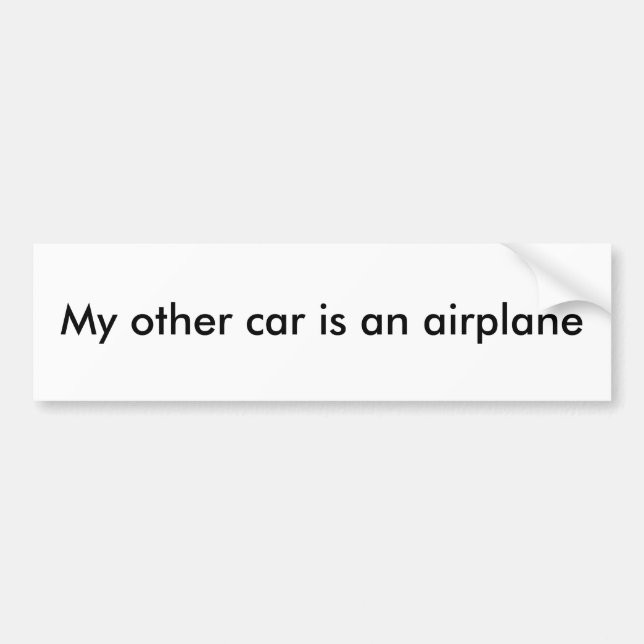 My other car is an aeroplane bumper sticker (Front)