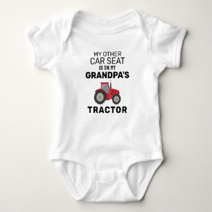 My Other Car Seat Is On My Grandpa's Tractor Baby Bodysuit
