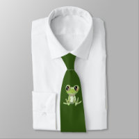 My Other Green Frog Friend Neck Tie