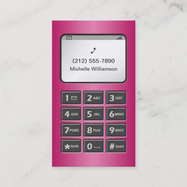 My Other Phone - Fuchsia Business Cards (Front)