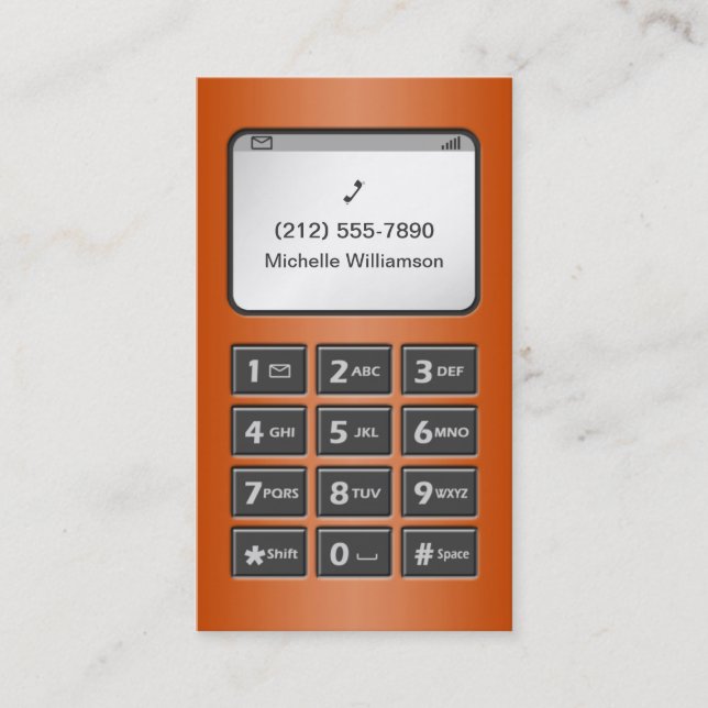 My Other Phone - Orange Personal Calling Cards (Front)