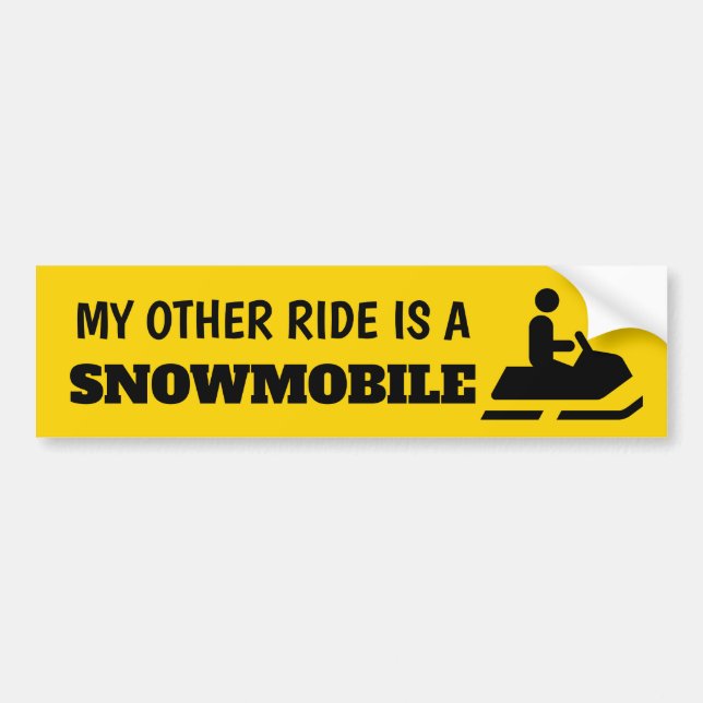 My Other Ride is a Snowmobile Sticker (Front)