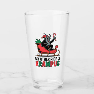 My Other Ride Is Krampus Krampus Riding Sleigh Glass