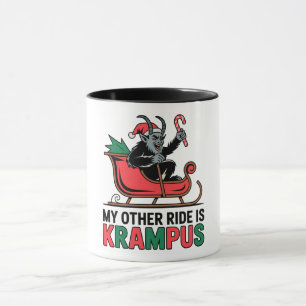 My Other Ride Is Krampus Krampus Riding Sleigh Mug