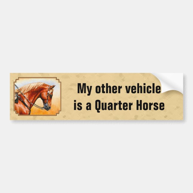 My Other Vehicle Is A Quarter Horse Yellow Bumper Sticker (Front)