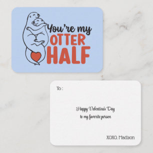 My Otter Half Funny Pun Cute Valentine's Day Card