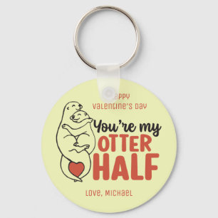 My Otter Half Funny Pun Cute Valentine's Day Key Ring