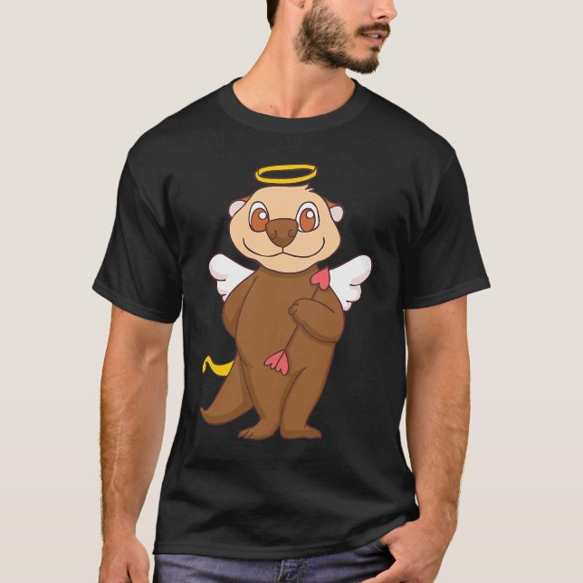 My Otter Is My Valentine Sea Otters Cupid Valentin T-Shirt (Front)