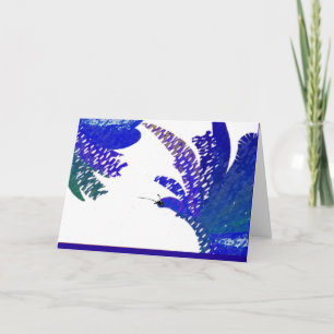 My Own butterfly note card. Shades of blue. Card