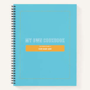 My Own Cookbook Blue Customizable Notebook