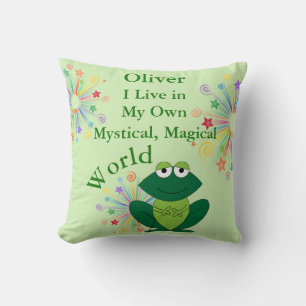 My Own Mystical Magical World Funny Frog Cushion