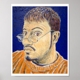 My Own Self-Portrait (orange, blue, white) Poster
