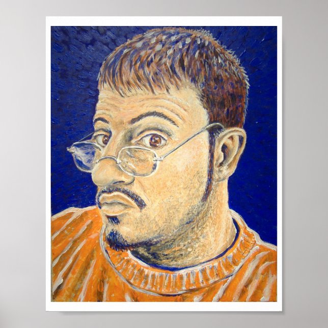 My Own Self-Portrait (orange, blue, white) Poster (Front)