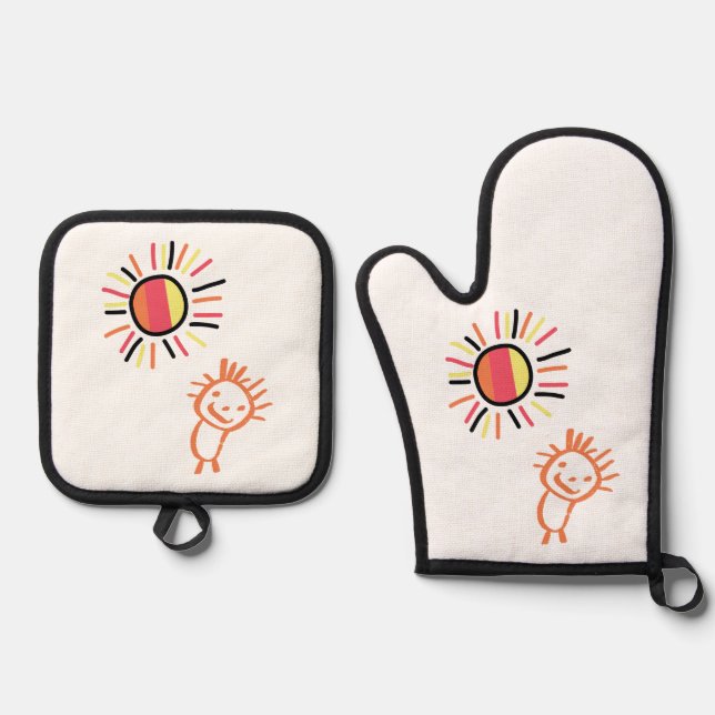my own sun oven mitt & pot holder set (Front)