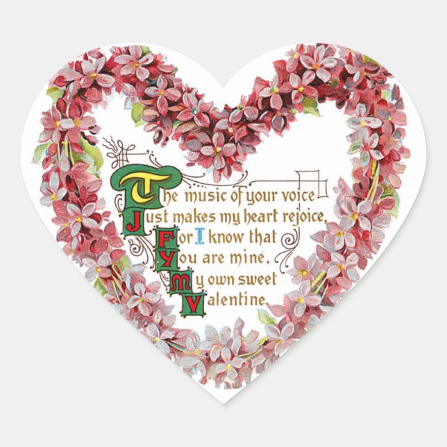 My Own Sweet Valentine Heart Sticker (Front)