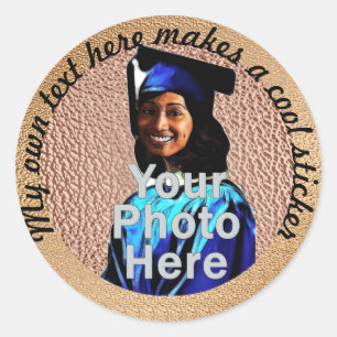 My Own Text Here Photo Copper Classic Round Sticker