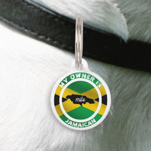 My Owner is Jamaican Funny Jamaica Flag Pet Tag