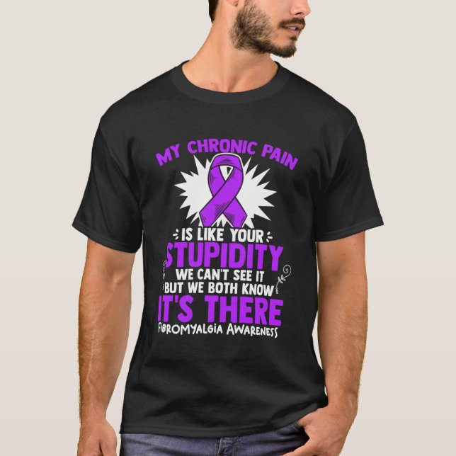 My Pain - Fibro Survivor Purple Fibromyalgia Aware T-Shirt (Front)