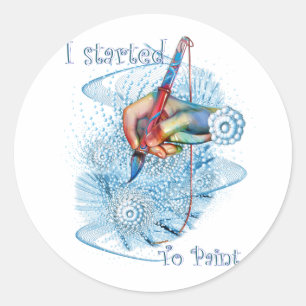 My painting top classic round sticker