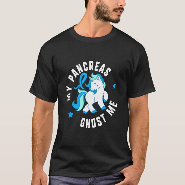 My Pancreas Ghost Me Diabetes T1 Awareness Cute Un T-Shirt (Front)
