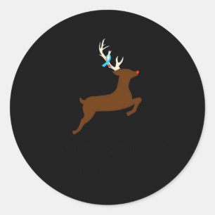 My Pancreas Got Run Over By A Reindeer Diabetes Aw Classic Round Sticker