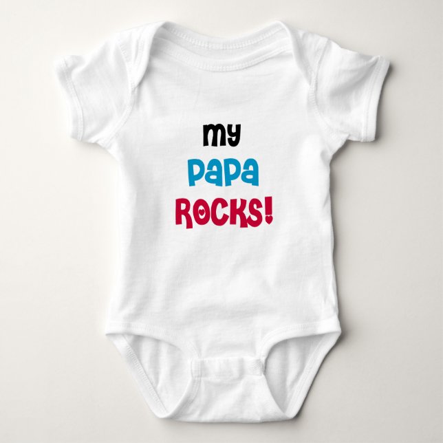 My Papa Rocks Baby Bodysuit (Front)